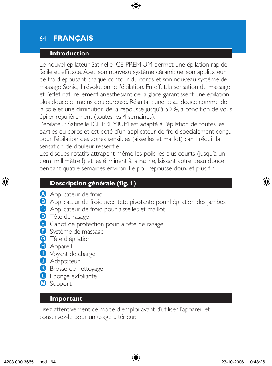 Philips Satinelle Depiladora User Manual | Page 64 / 136