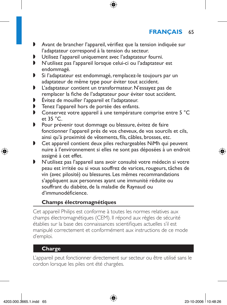 Philips Satinelle Depiladora User Manual | Page 65 / 136