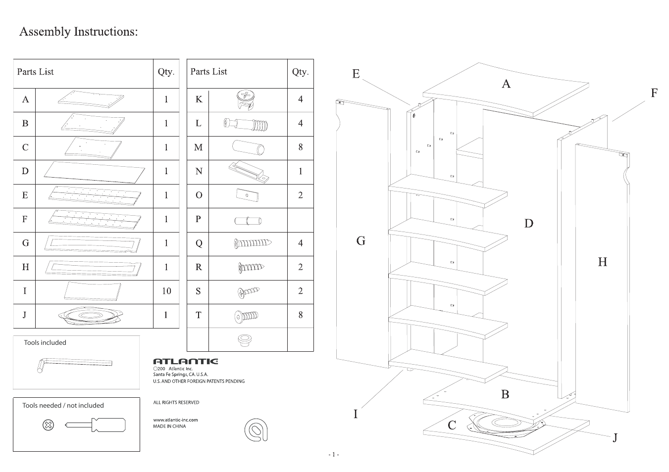 Assembly instructions | Atlantic 444 CD User Manual | Page 2 / 6