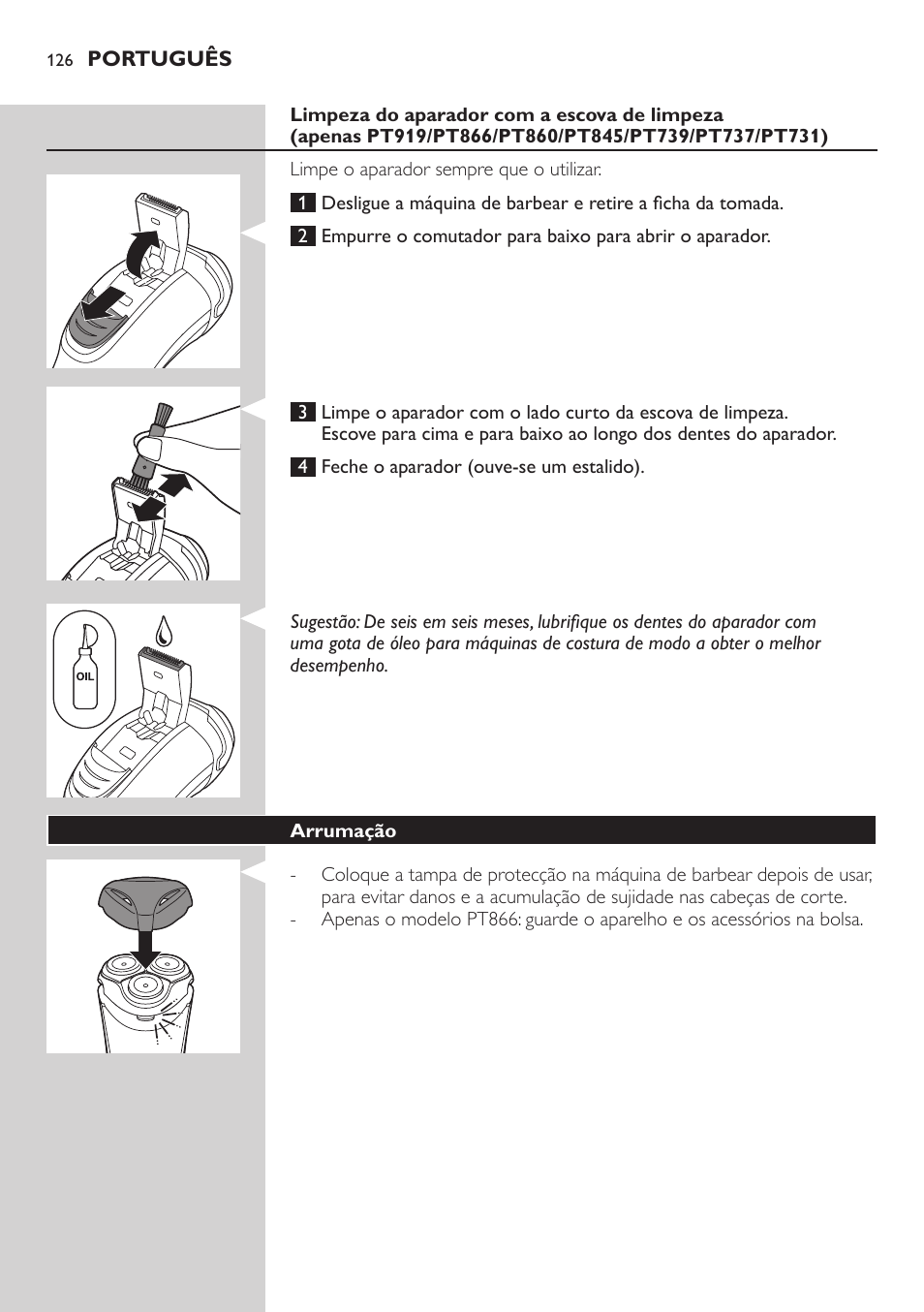 Philips SHAVER Series 3000 afeitadora eléctrica en seco User Manual | Page 126 / 154