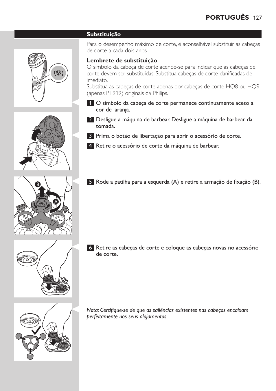 Philips SHAVER Series 3000 afeitadora eléctrica en seco User Manual | Page 127 / 154