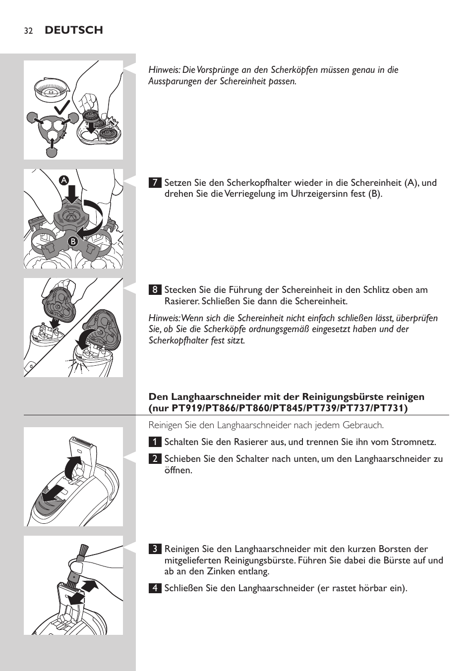 Philips SHAVER Series 3000 afeitadora eléctrica en seco User Manual | Page 32 / 154