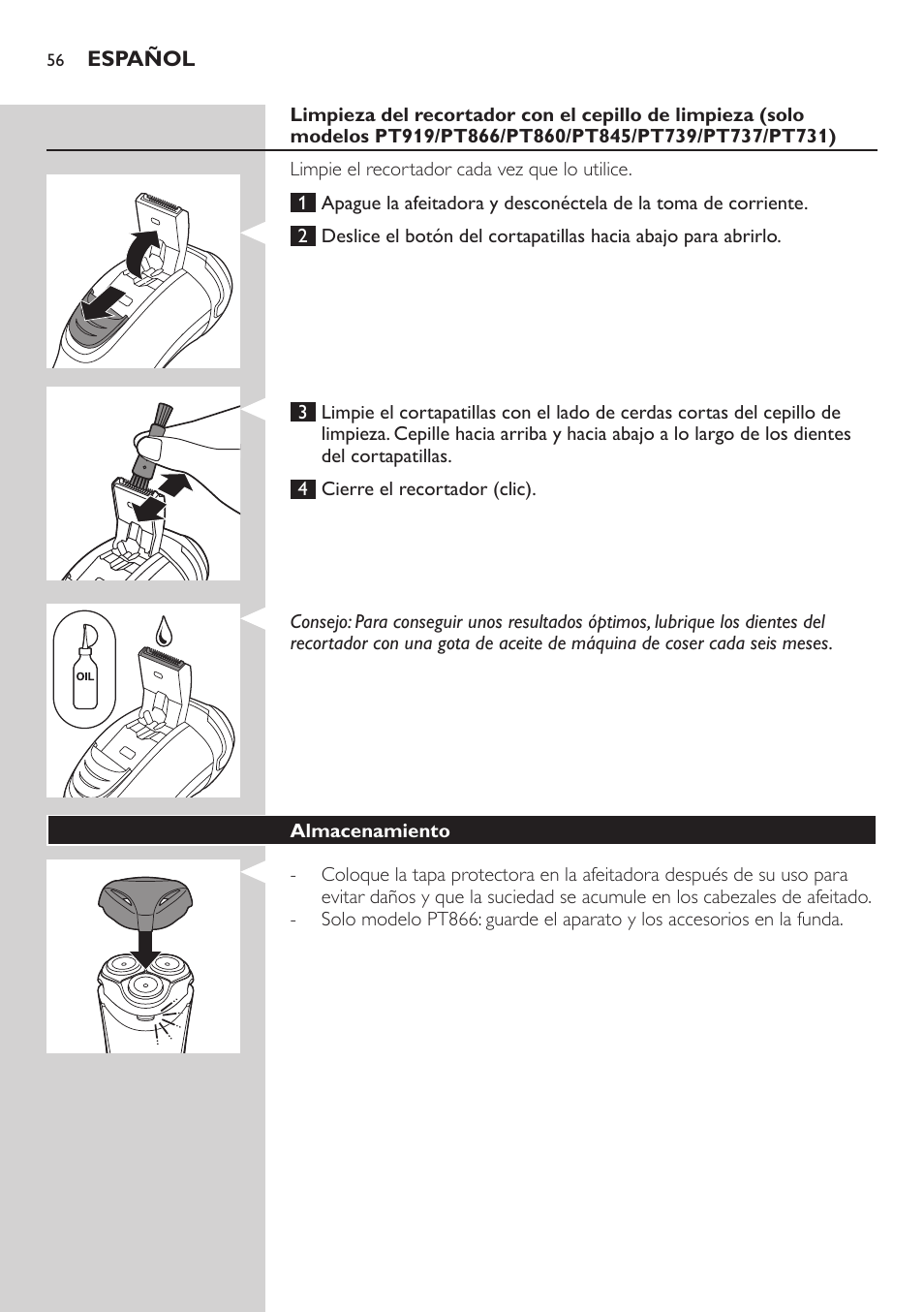 Philips SHAVER Series 3000 afeitadora eléctrica en seco User Manual | Page 56 / 154