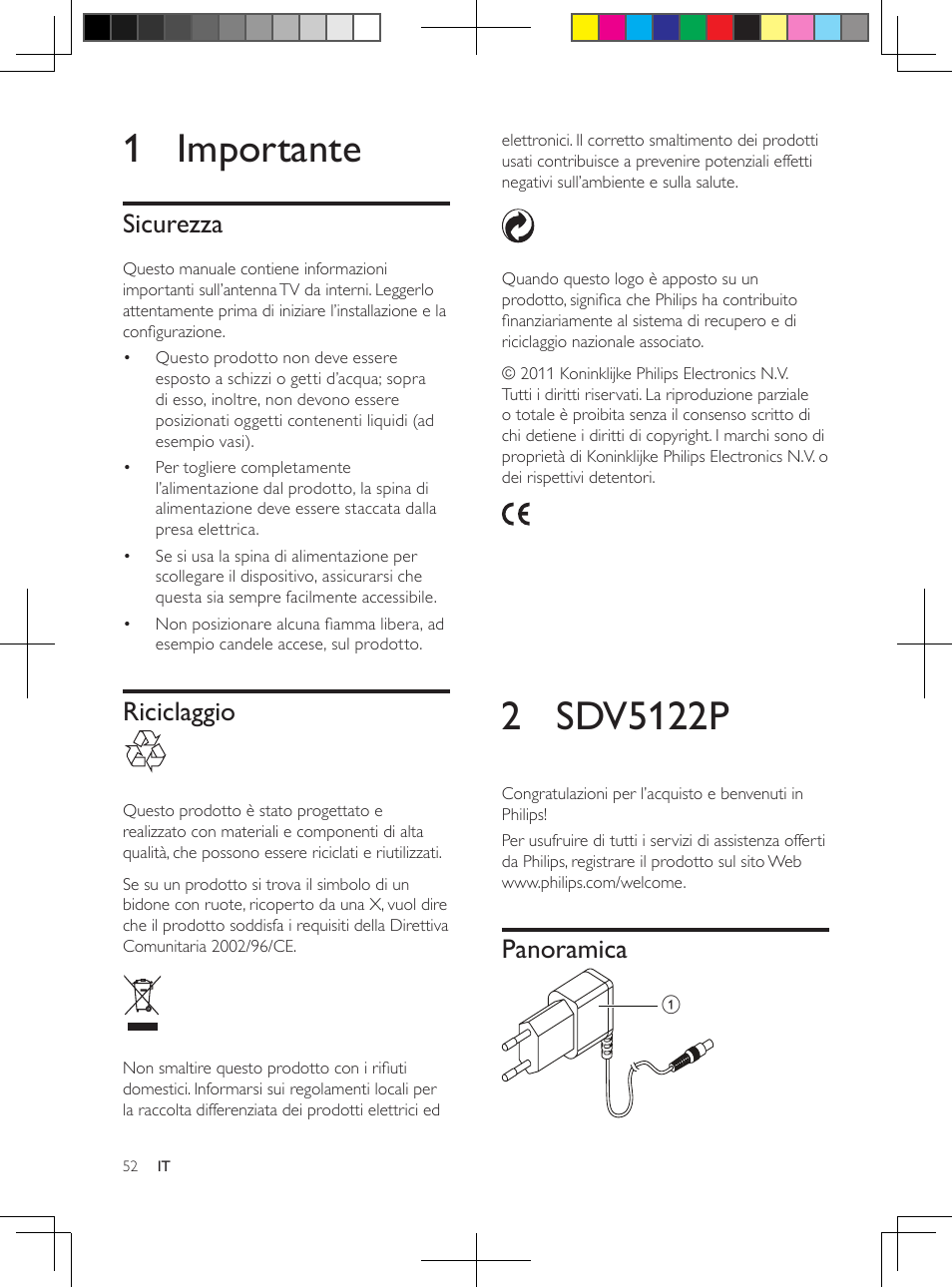 1 importante | Philips Antena de televisión digital User Manual | Page 51 / 93