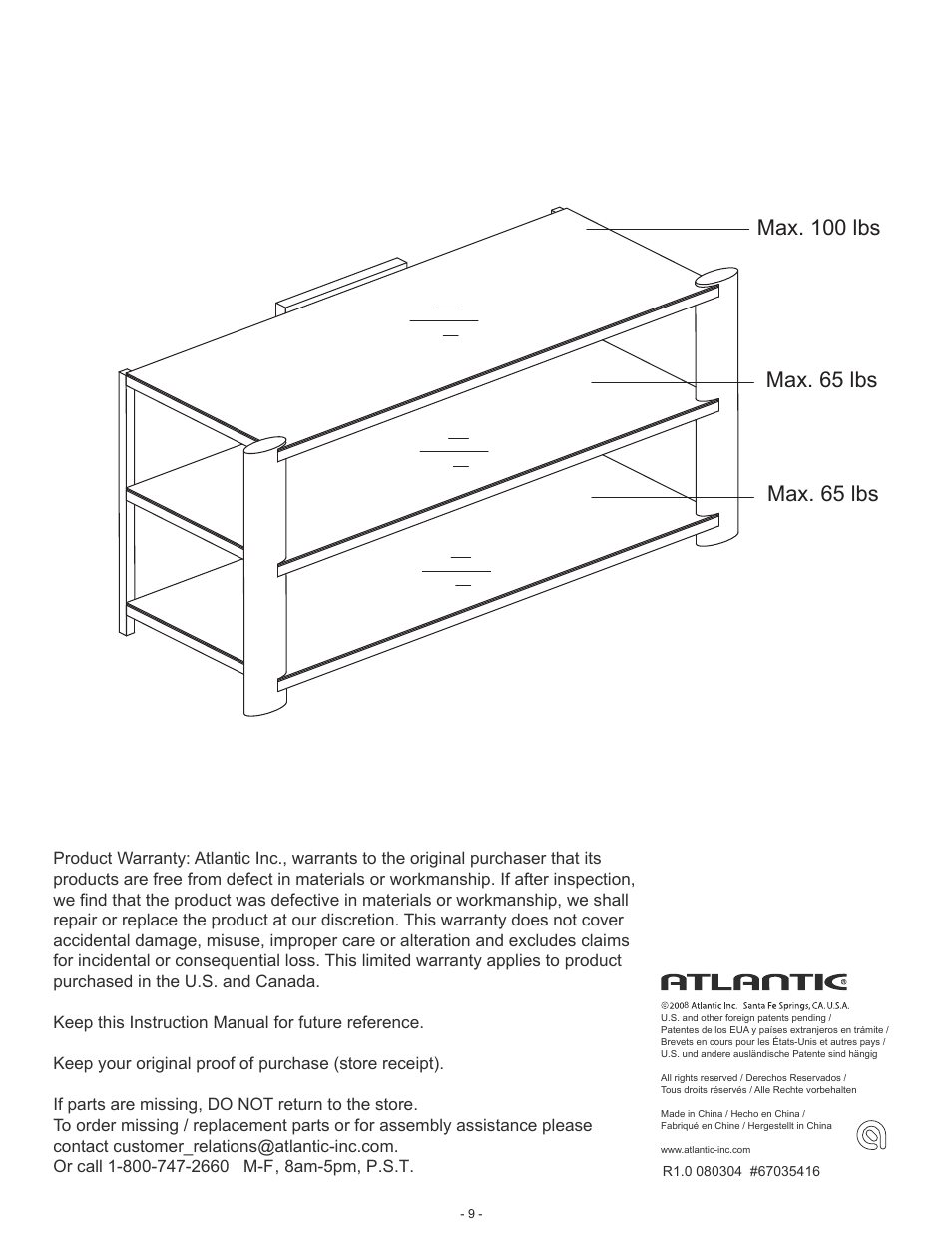 Atlantic 67035416 User Manual | Page 9 / 9