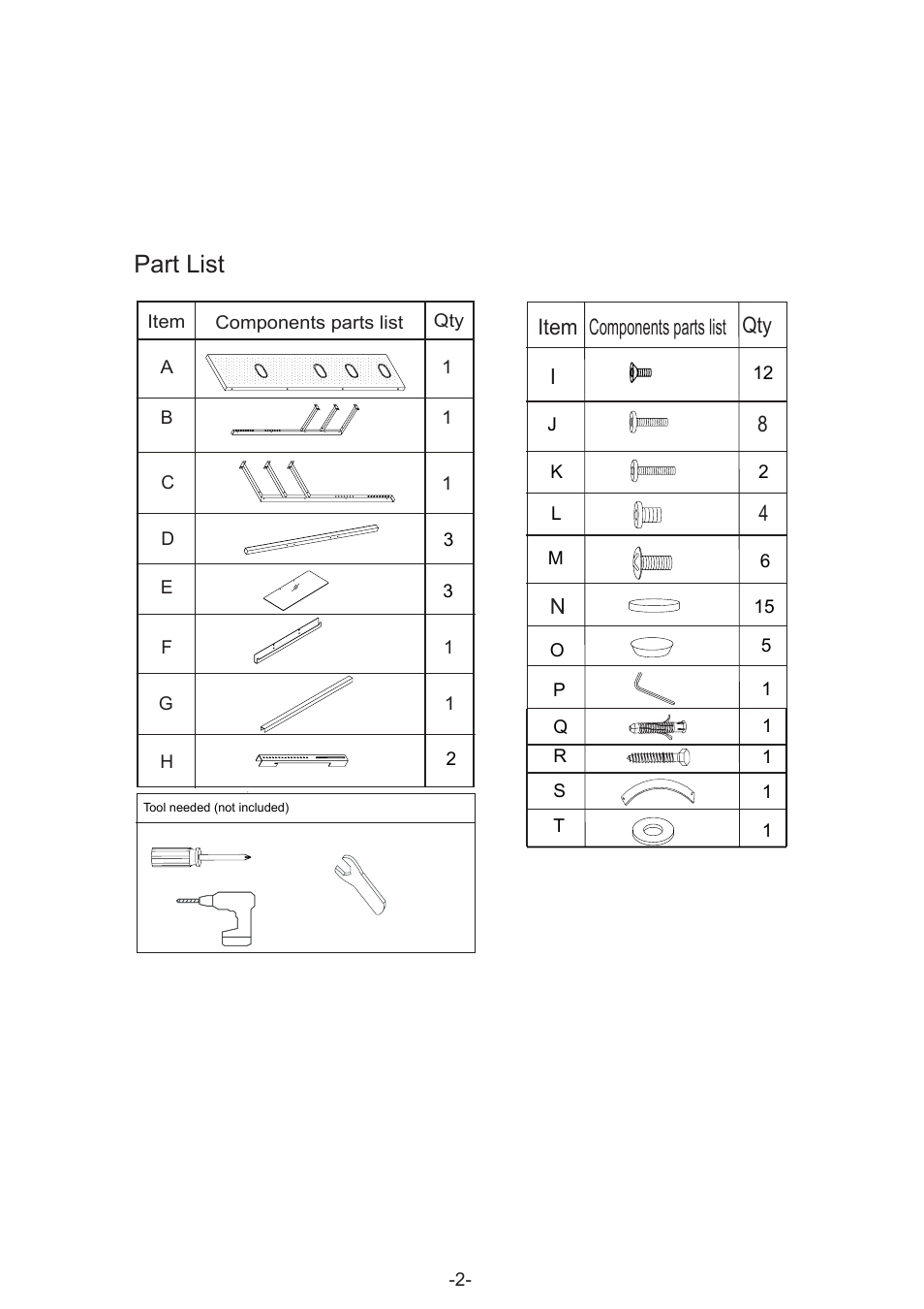 Part list | Atlantic 36835516 User Manual | Page 3 / 11