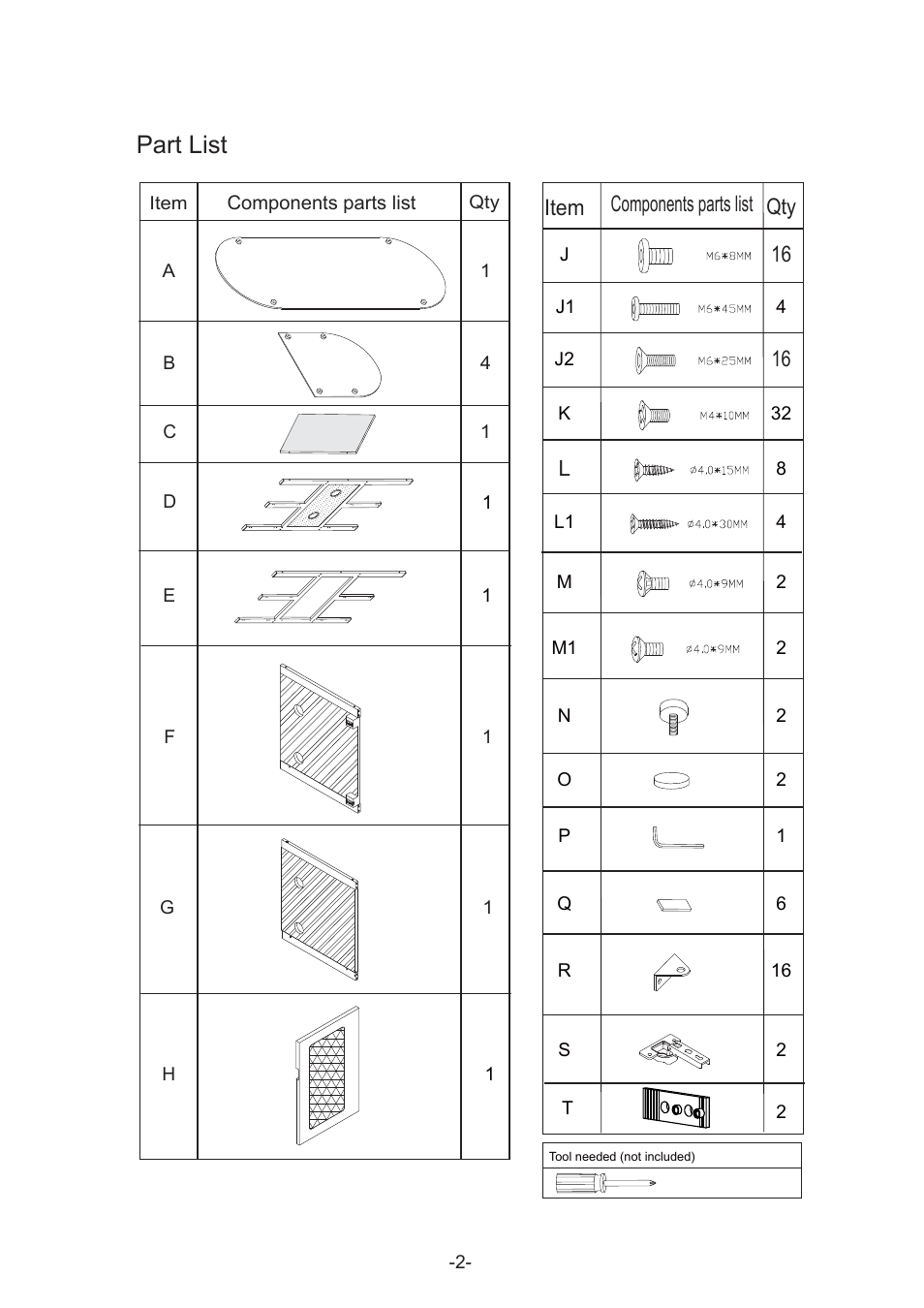 Part list | Atlantic 36835514 User Manual | Page 3 / 8