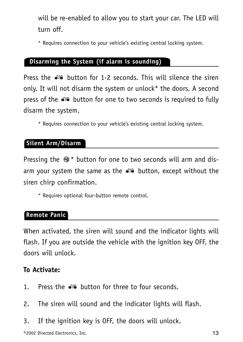 Avital Auto Security System MAXX1 User Manual | Page 13 / 34