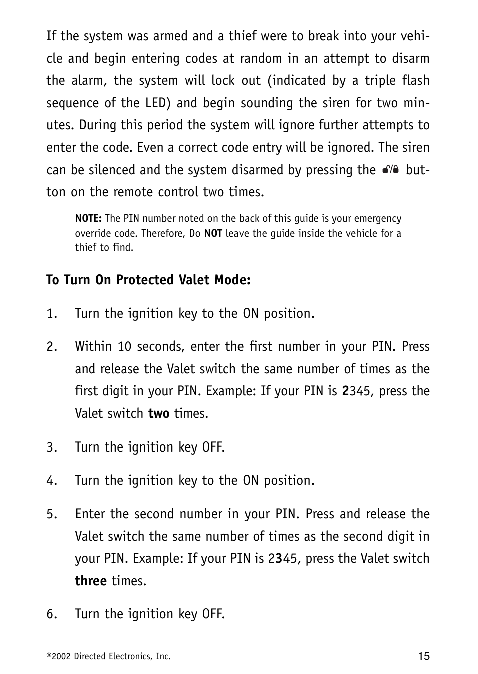 Avital Auto Security System MAXX1 User Manual | Page 15 / 34