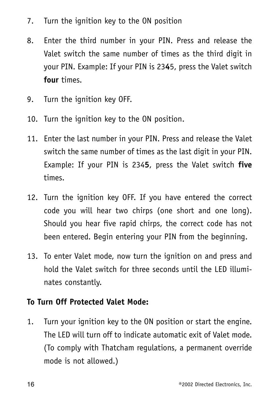 Avital Auto Security System MAXX1 User Manual | Page 16 / 34