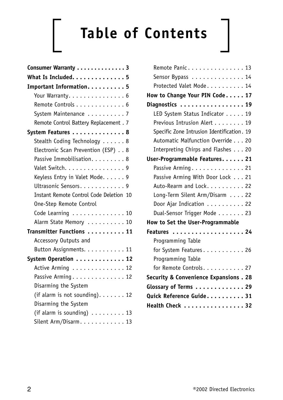 Avital Auto Security System MAXX1 User Manual | Page 2 / 34