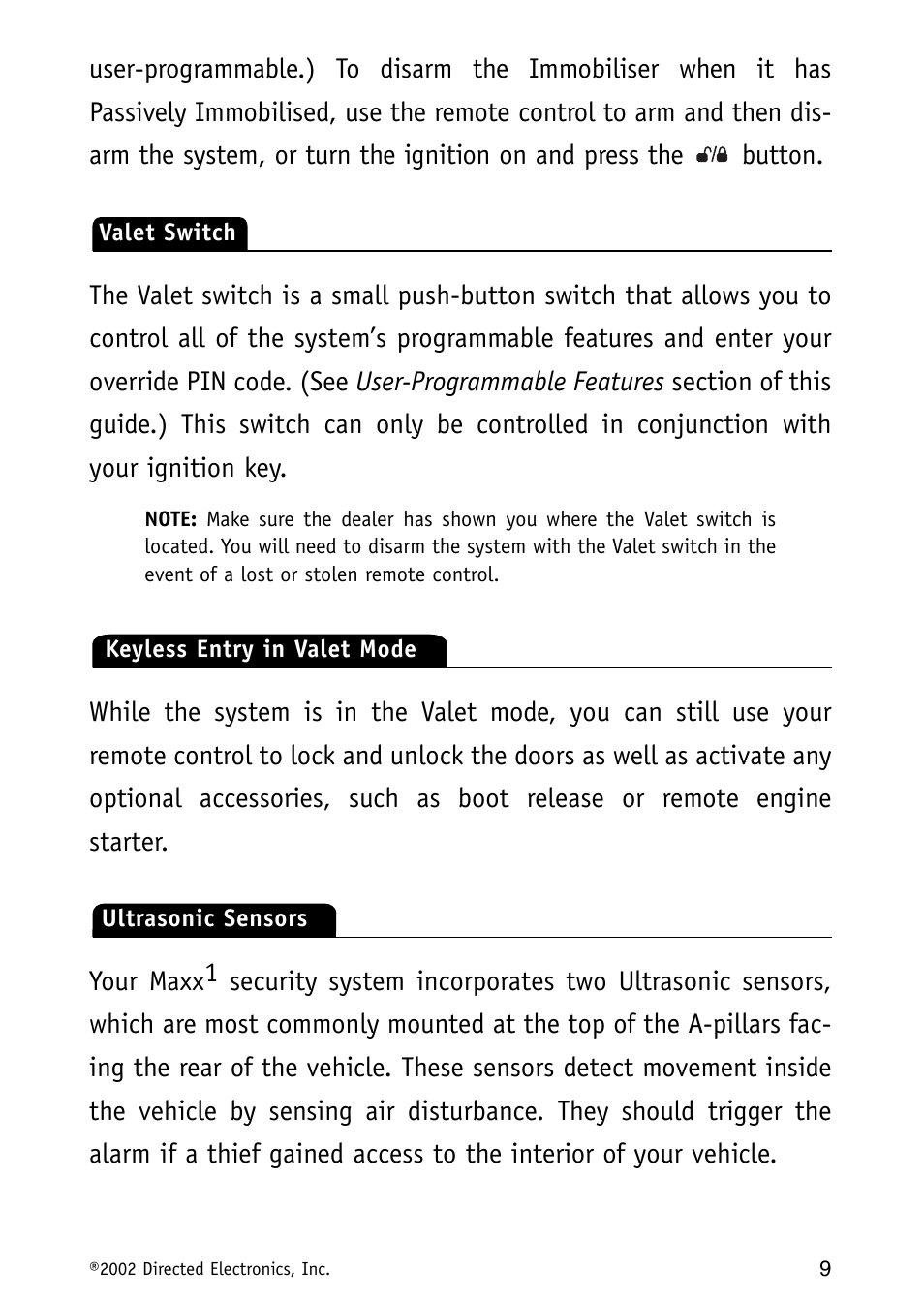 Avital Auto Security System MAXX1 User Manual | Page 9 / 34