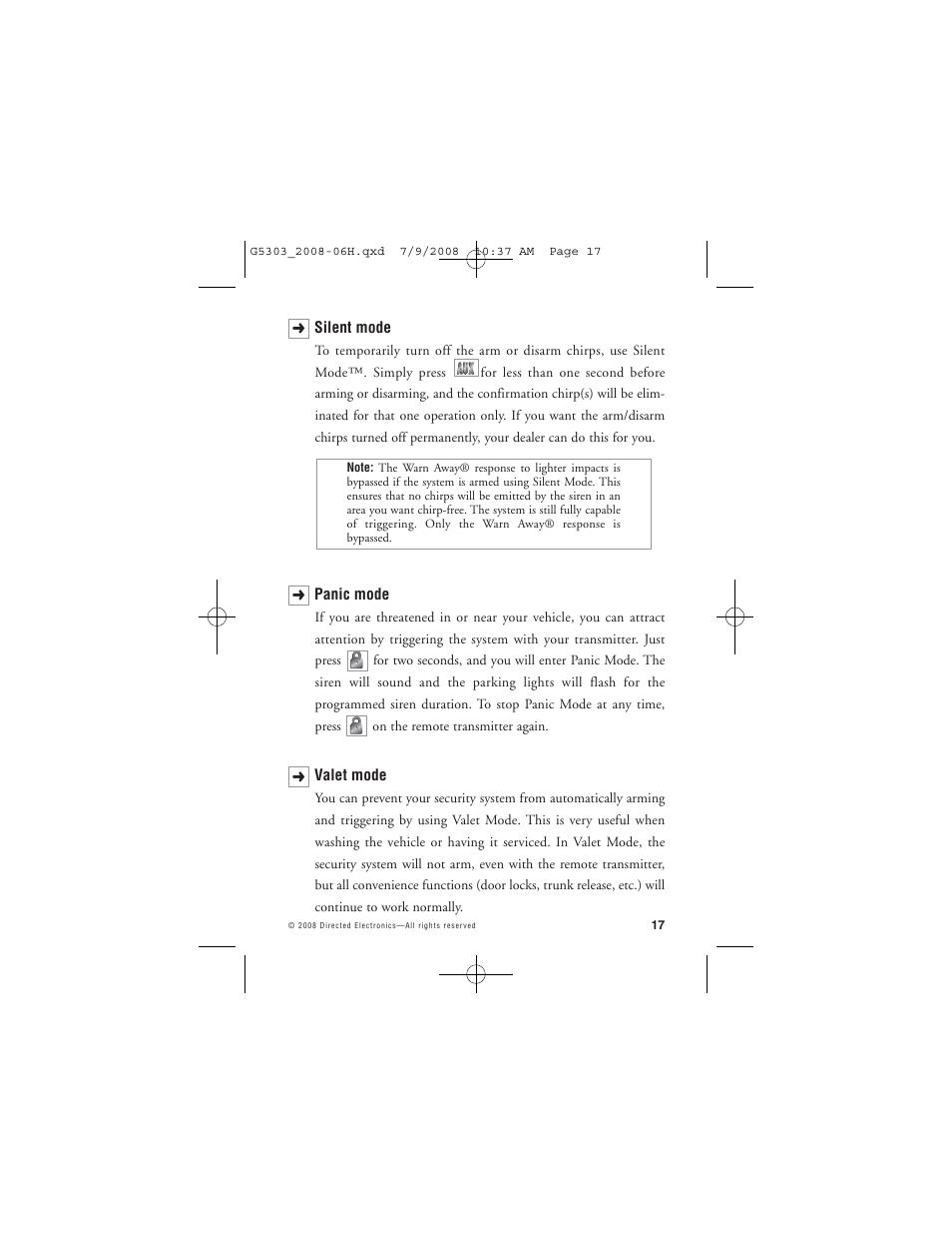 Avital 5303 User Manual | Page 20 / 43