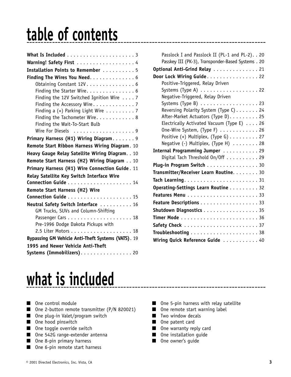 Avital AviStart 3000 User Manual | Page 3 / 40