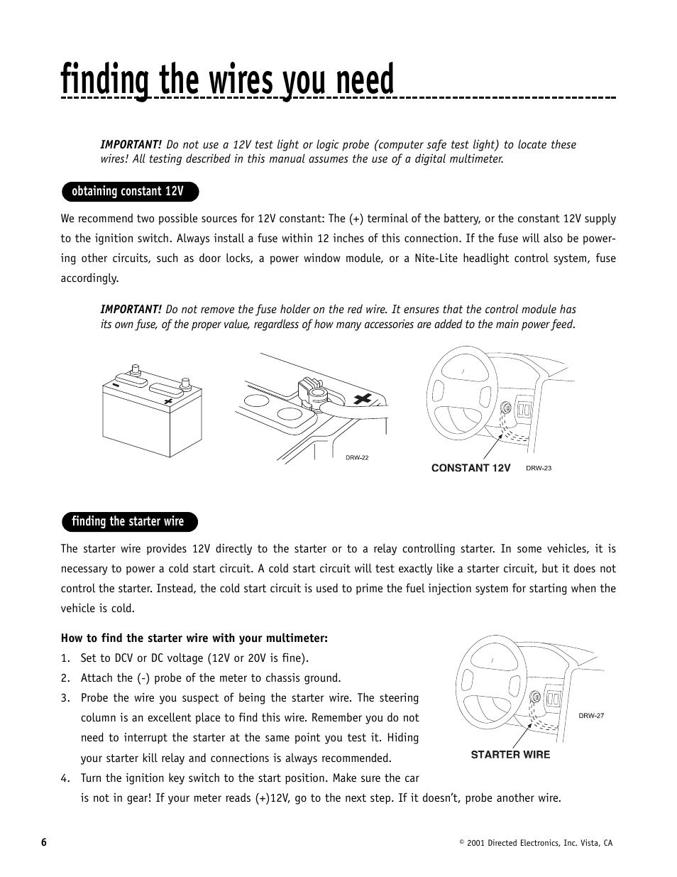 Finding the wires you need | Avital AviStart 3000 User Manual | Page 6 / 40