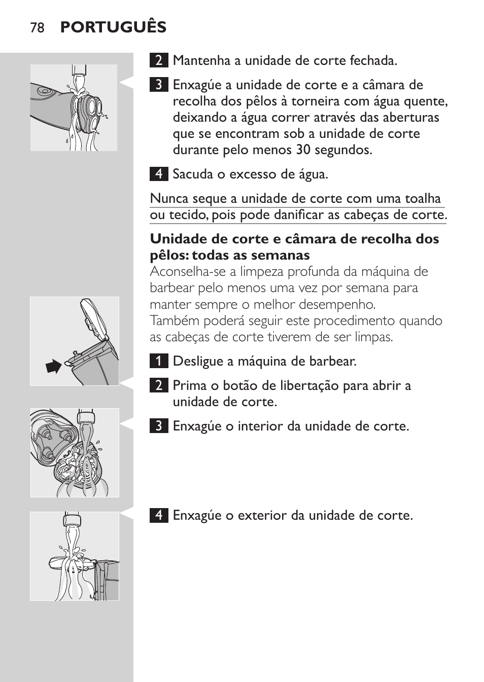 Português | Philips Afeitadora NIVEA FOR MEN User Manual | Page 76 / 124