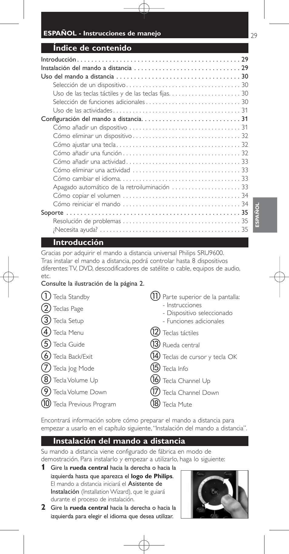 Philips Prestigo Mando a distancia universal User Manual | Page 29 / 84