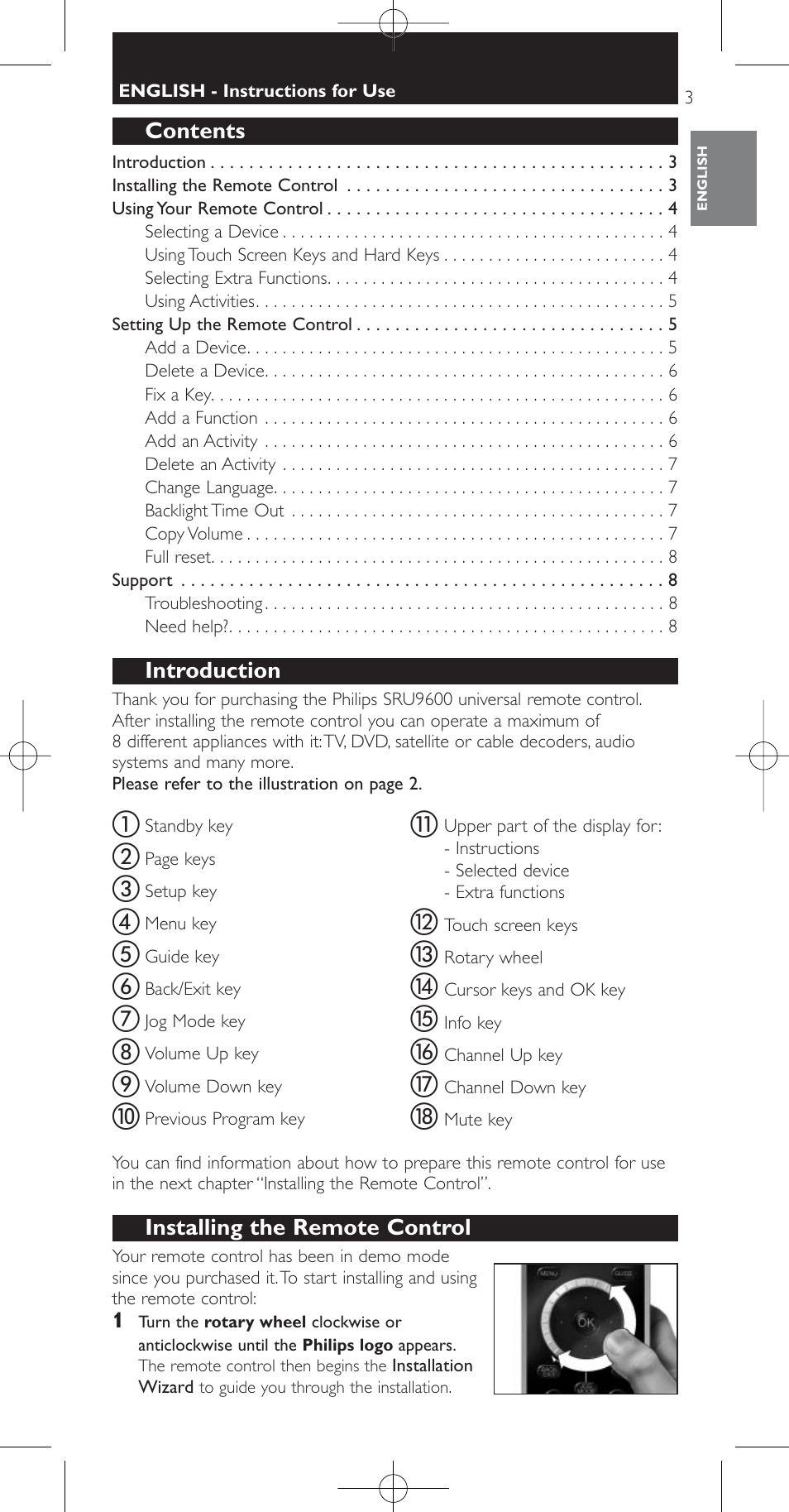 Philips Prestigo Mando a distancia universal User Manual | Page 3 / 84