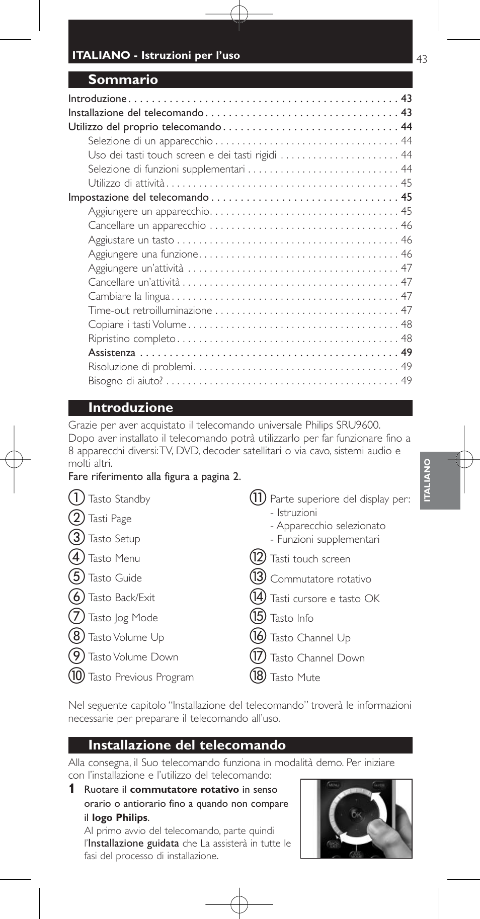 Philips Prestigo Mando a distancia universal User Manual | Page 43 / 84