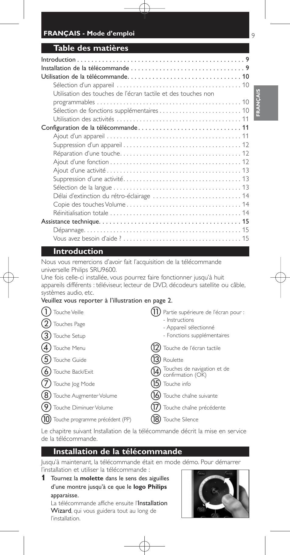 Philips Prestigo Mando a distancia universal User Manual | Page 9 / 84