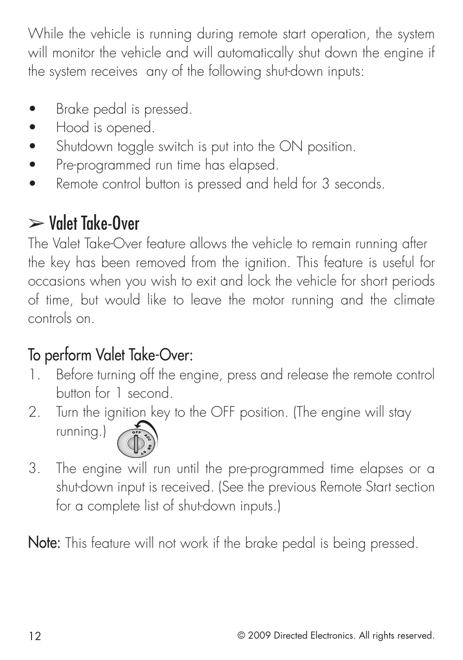 Valet take-over | Avital 4113 User Manual | Page 12 / 24