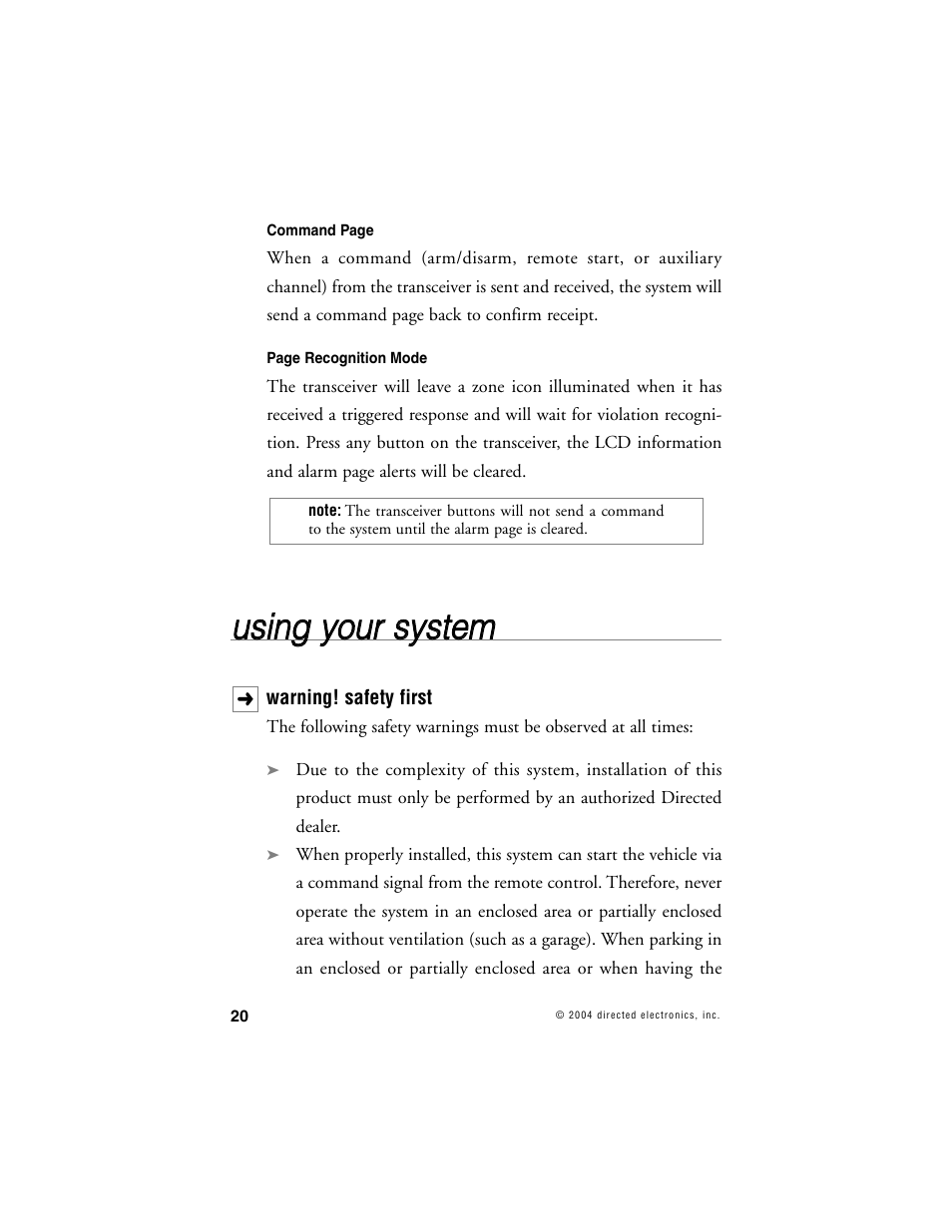 Uussiin ng g yyo ou urr ssyysstte em m | Avital AVISTART 4400 User Manual | Page 23 / 57