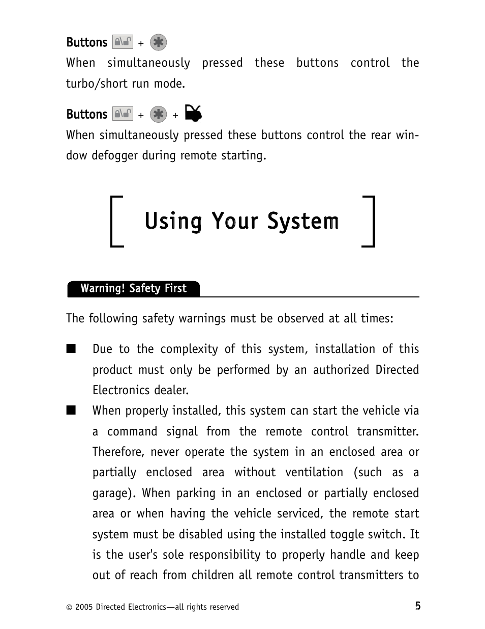 Uussiin ng g y yo ou urr ssyysstteem m | Avital Avital 4000 User Manual | Page 8 / 19
