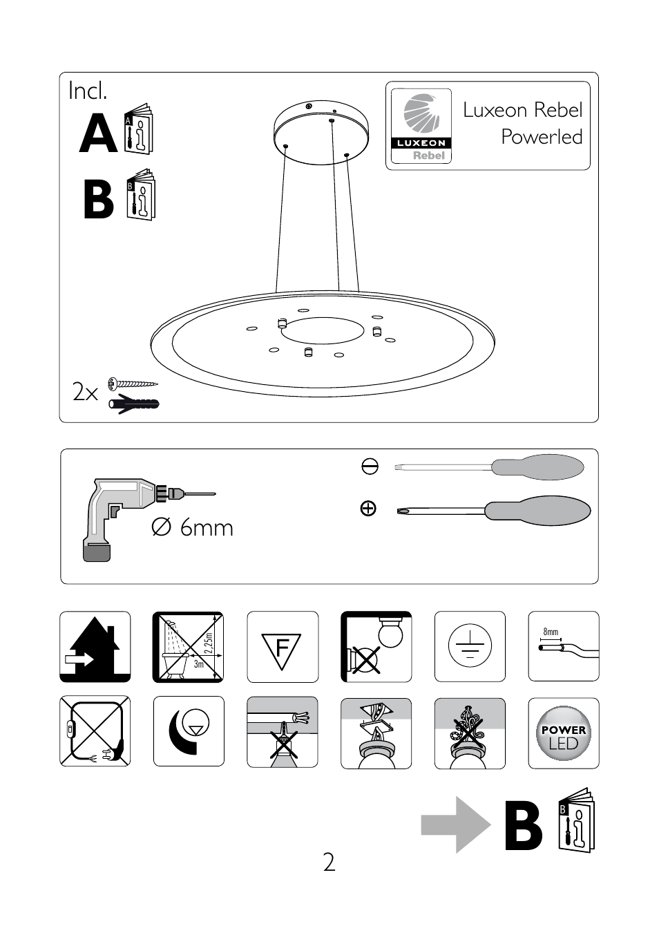 A i b 0 | Philips Ledino Colgante User Manual | Page 2 / 8