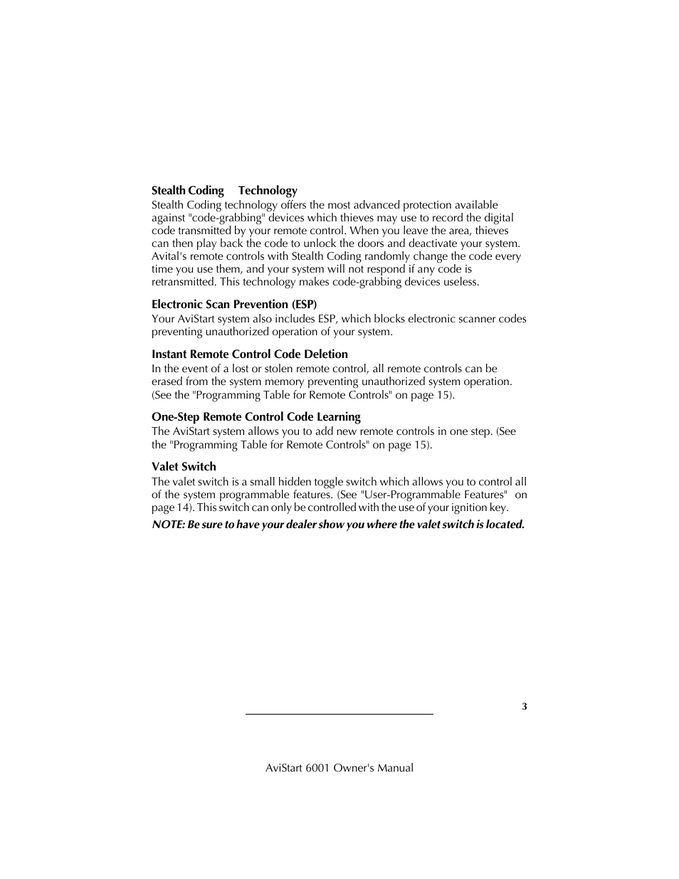 Avital AviStart 6001 User Manual | Page 5 / 20