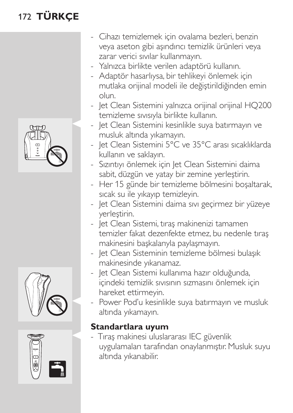 Tehlike, Uyarı, Dikkat | Türkçe, Giriş, Önemli | Philips Afeitadora eléctrica User Manual | Page 170 / 190