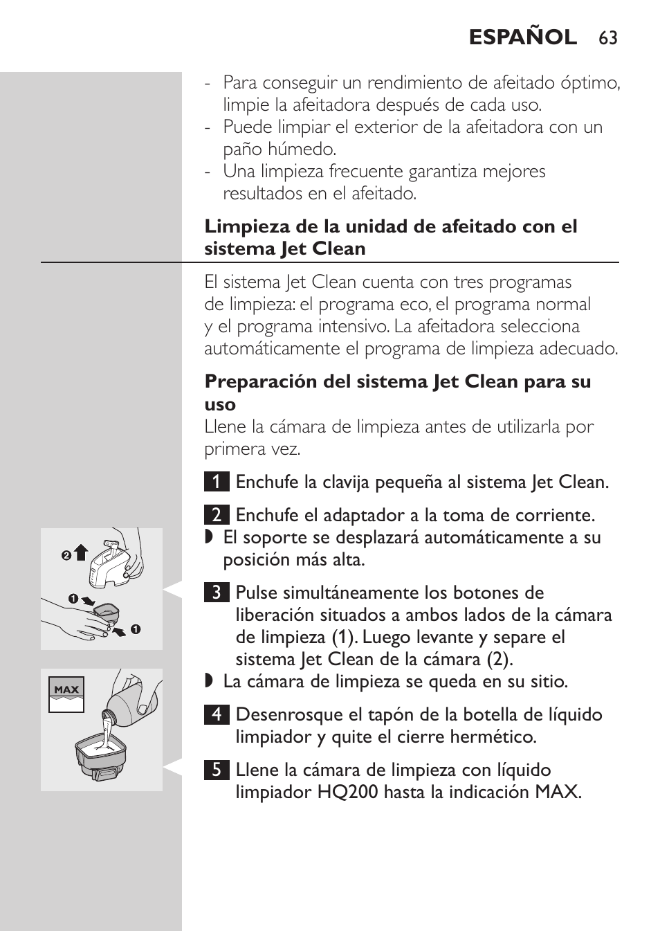 Limpieza y mantenimiento | Philips Afeitadora eléctrica User Manual | Page 61 / 190