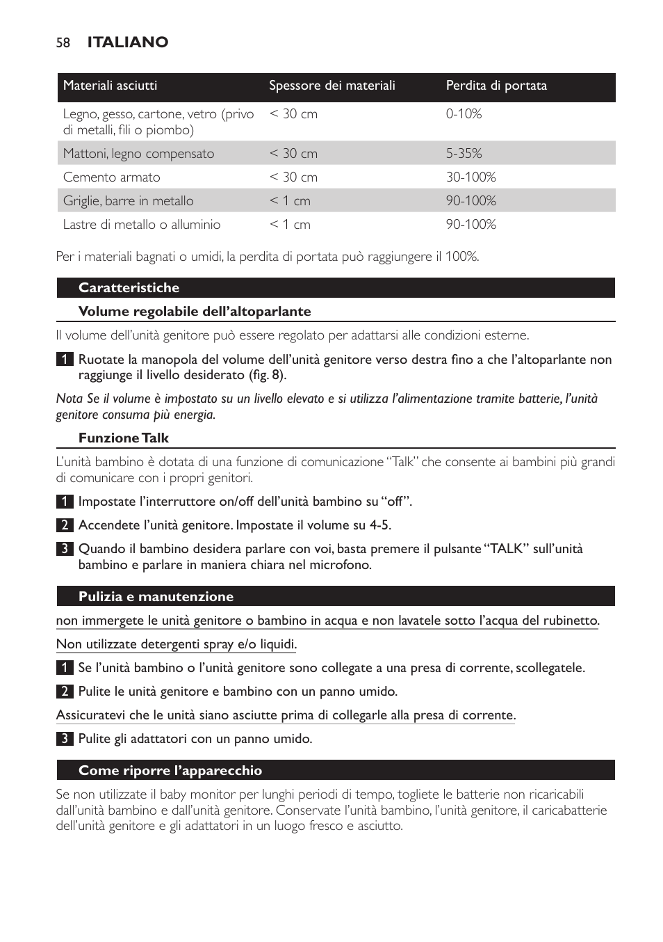 Philips AVENT Vigilabebés analógico User Manual | Page 58 / 96