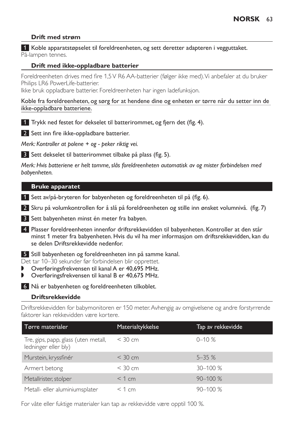 Philips AVENT Vigilabebés analógico User Manual | Page 63 / 96