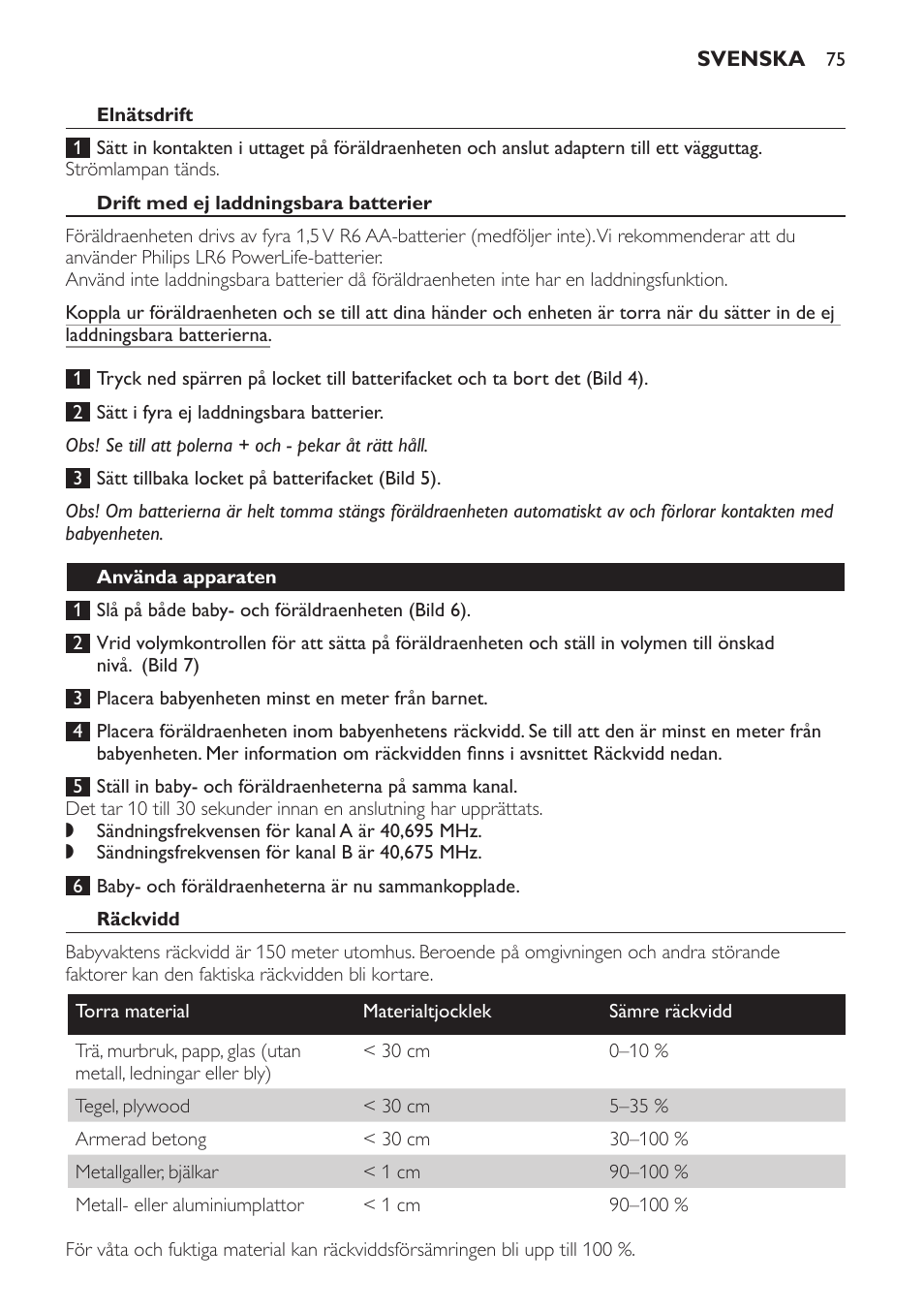 Philips AVENT Vigilabebés analógico User Manual | Page 75 / 96