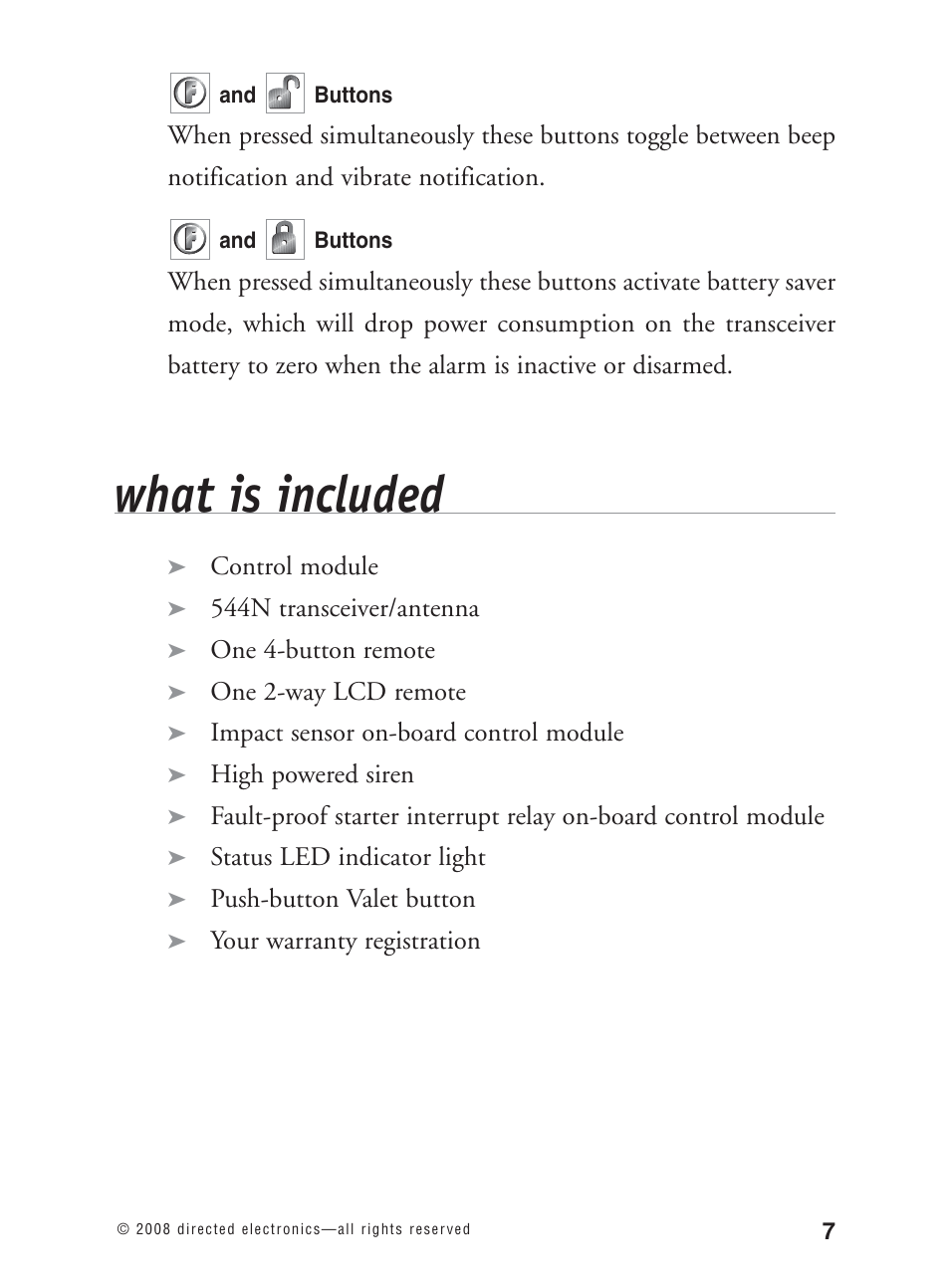 What is included | Avital 3300L User Manual | Page 12 / 41