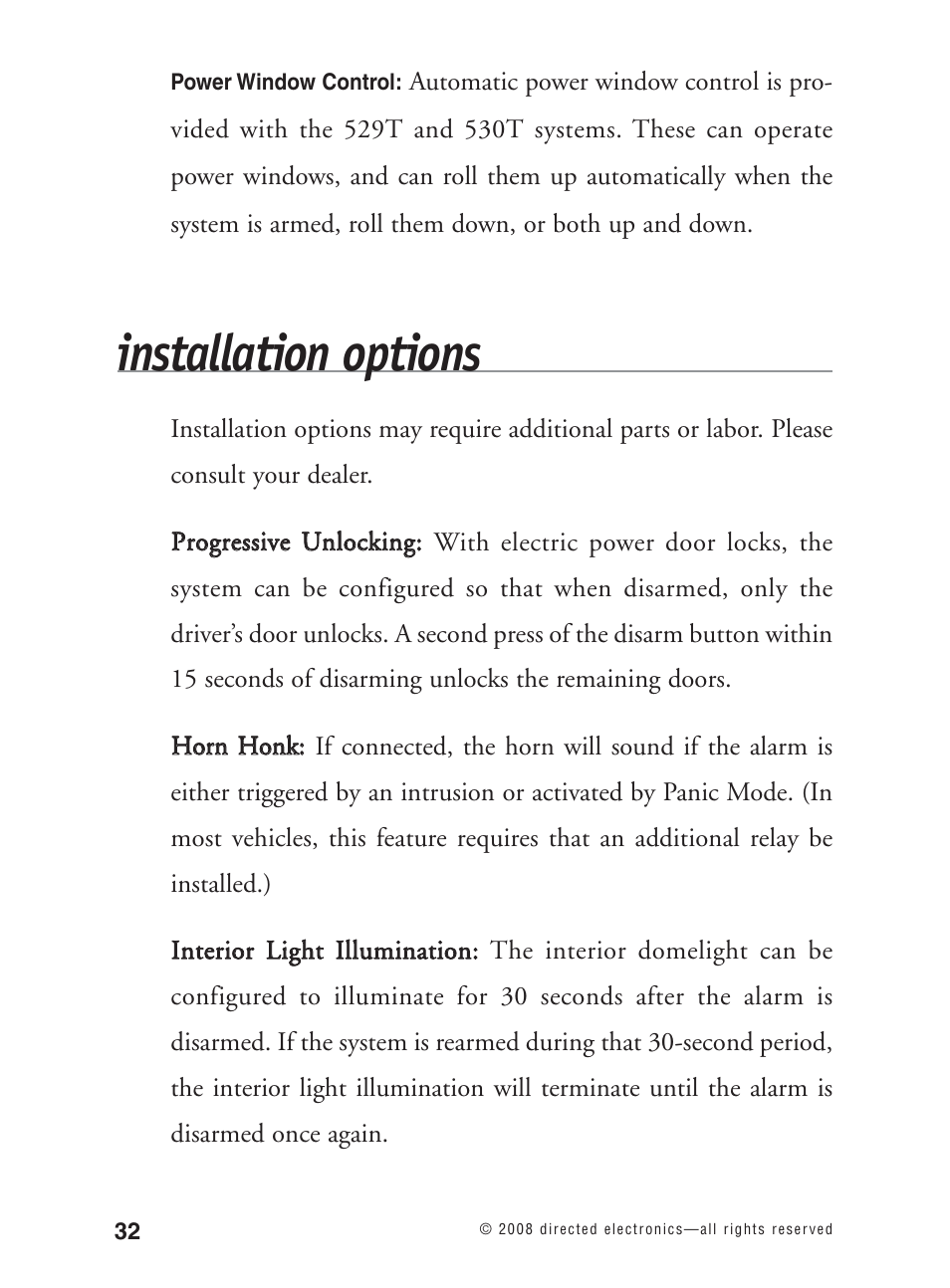 Installation options | Avital 3300L User Manual | Page 37 / 41