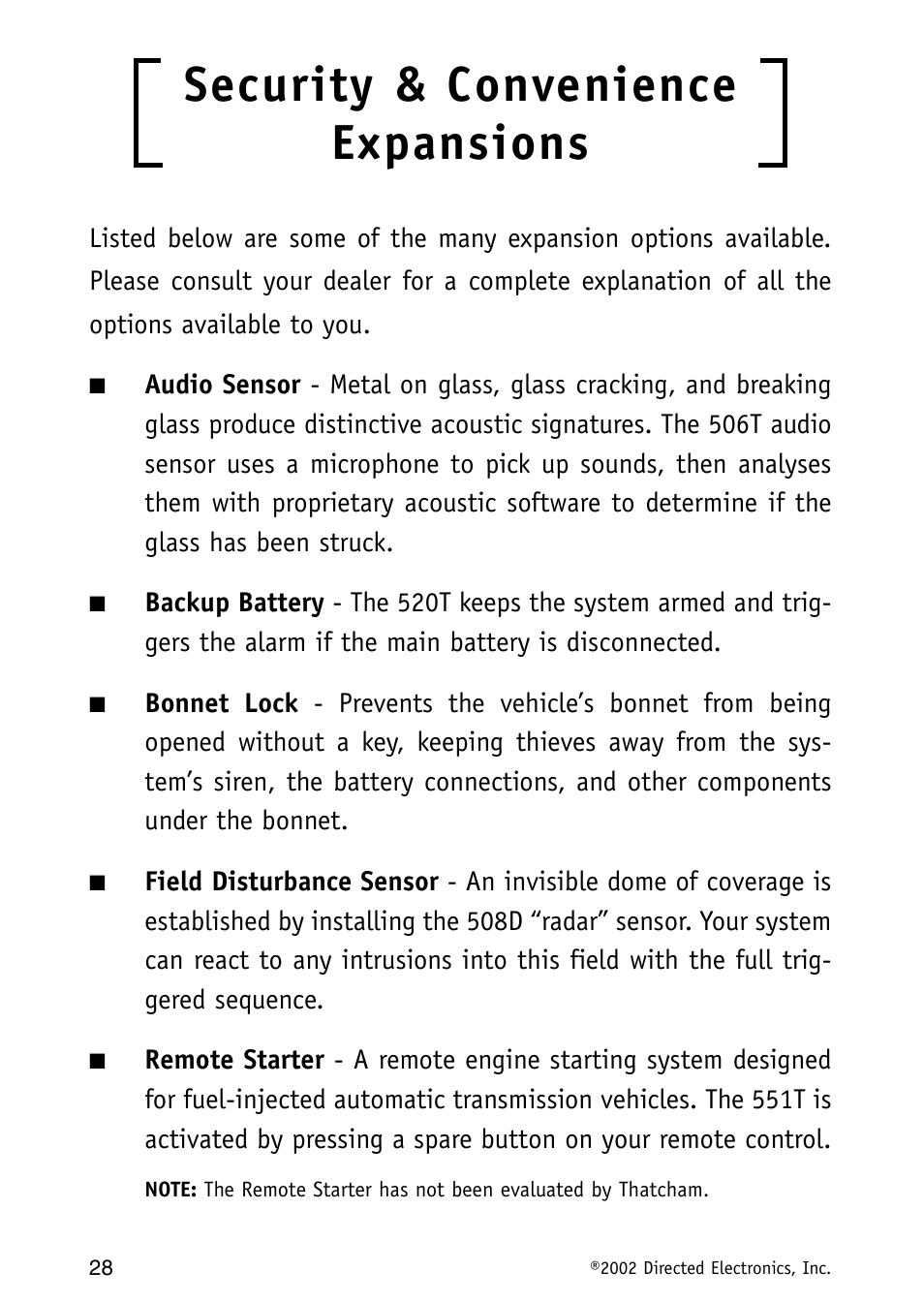 Security & convenience expansions | Avital MAXX2 User Manual | Page 28 / 34