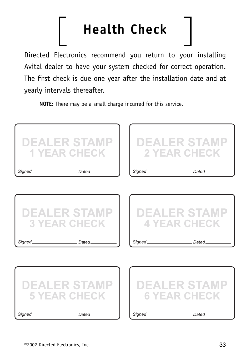 Health check | Avital MAXX2 User Manual | Page 33 / 34