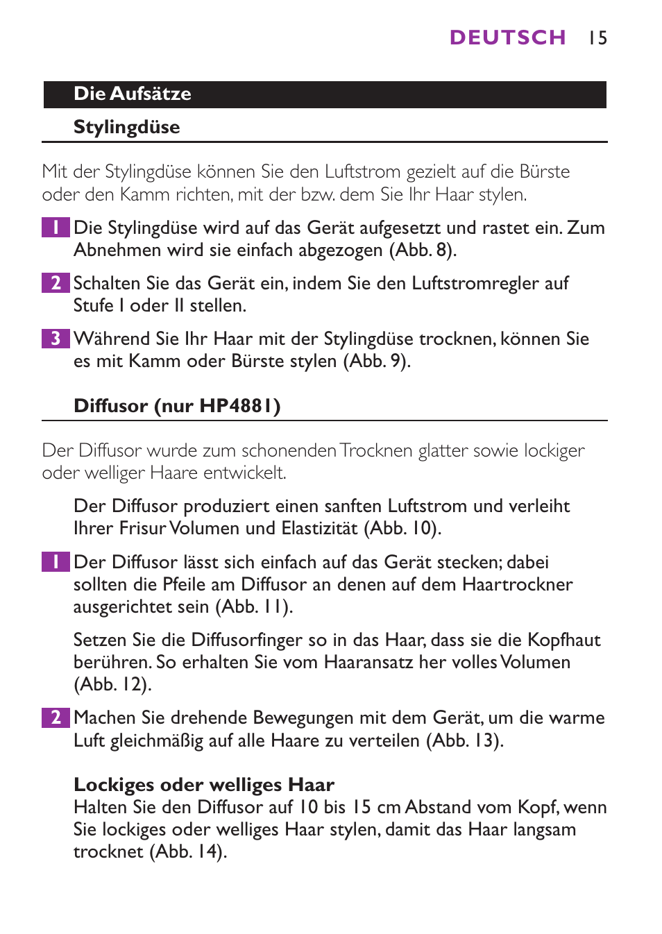 Philips Secador User Manual | Page 15 / 88