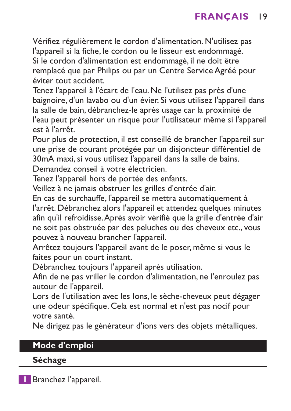 Philips Secador User Manual | Page 19 / 88