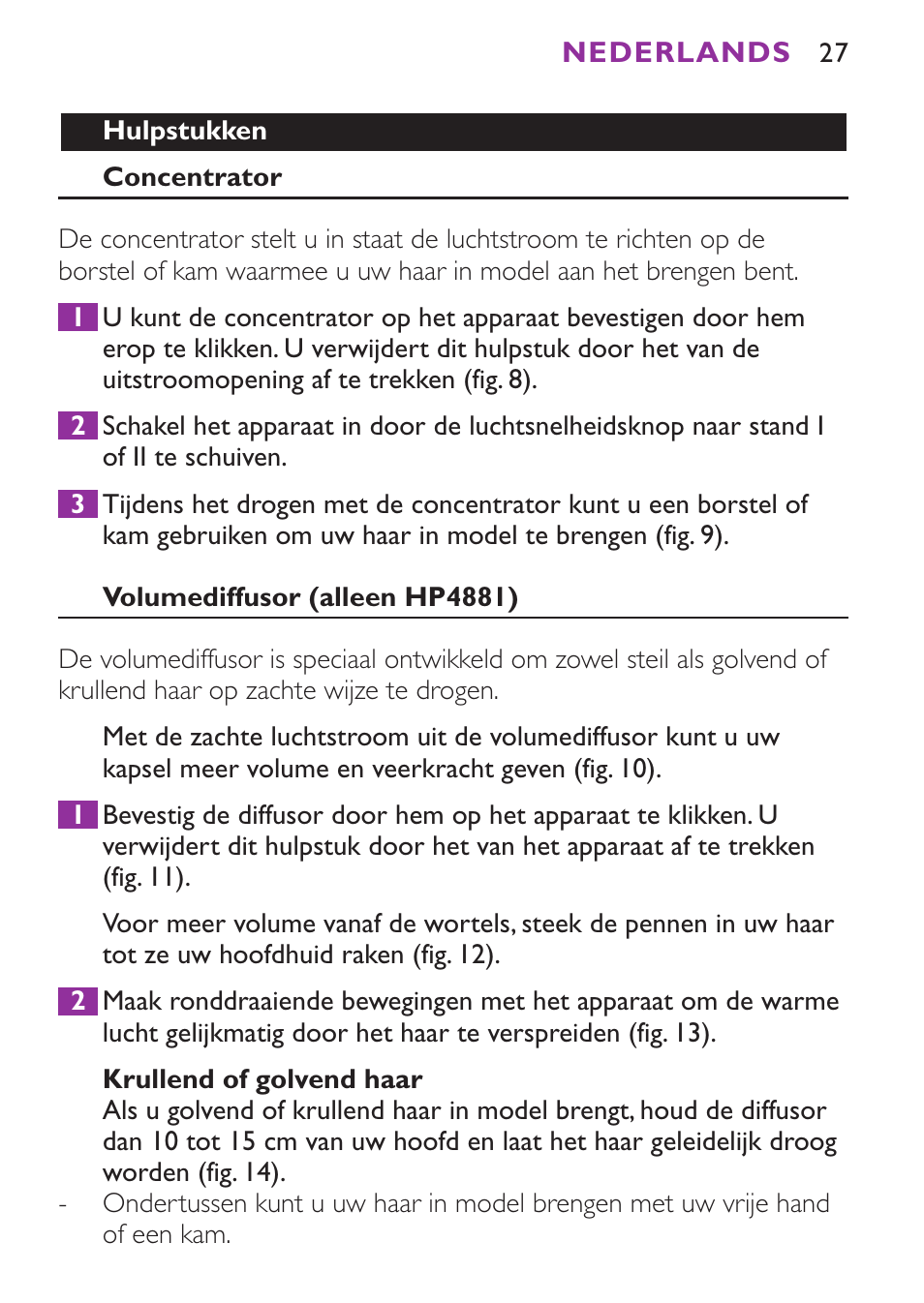 Philips Secador User Manual | Page 27 / 88