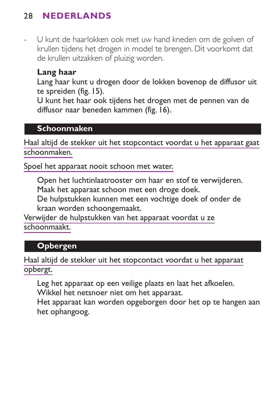 Philips Secador User Manual | Page 28 / 88