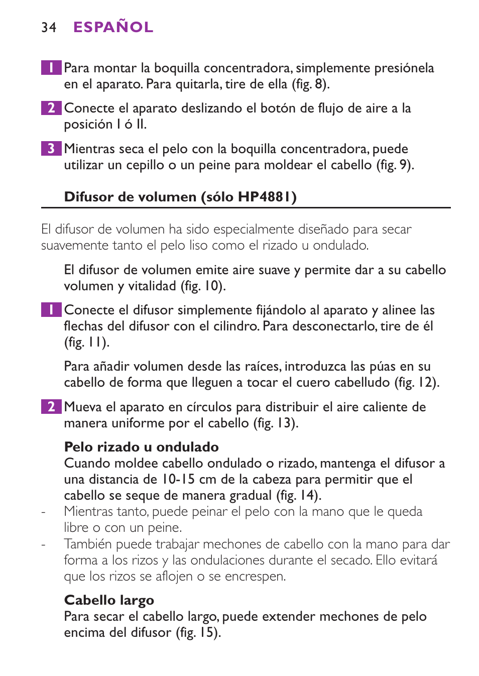 Philips Secador User Manual | Page 34 / 88