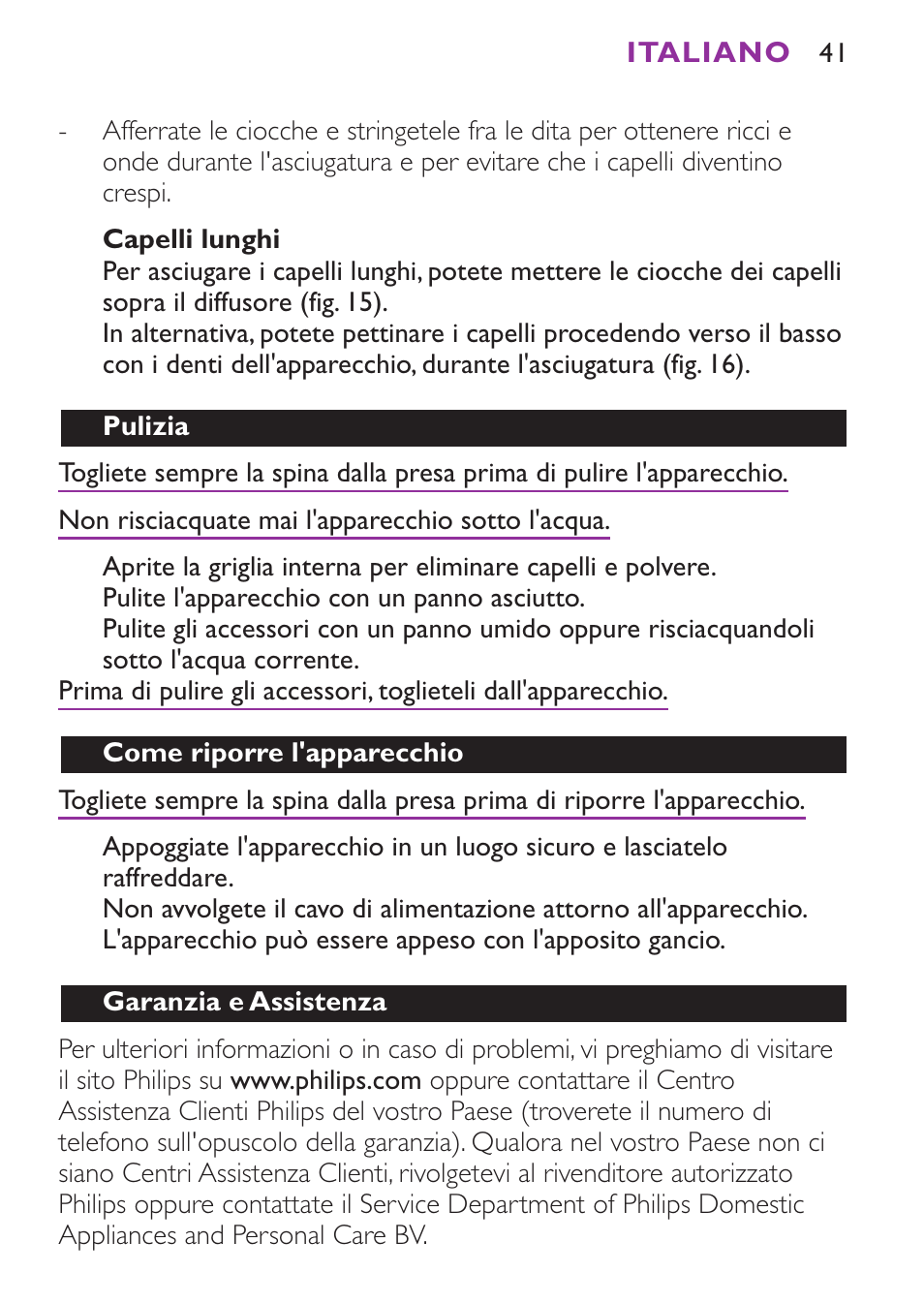 Philips Secador User Manual | Page 41 / 88
