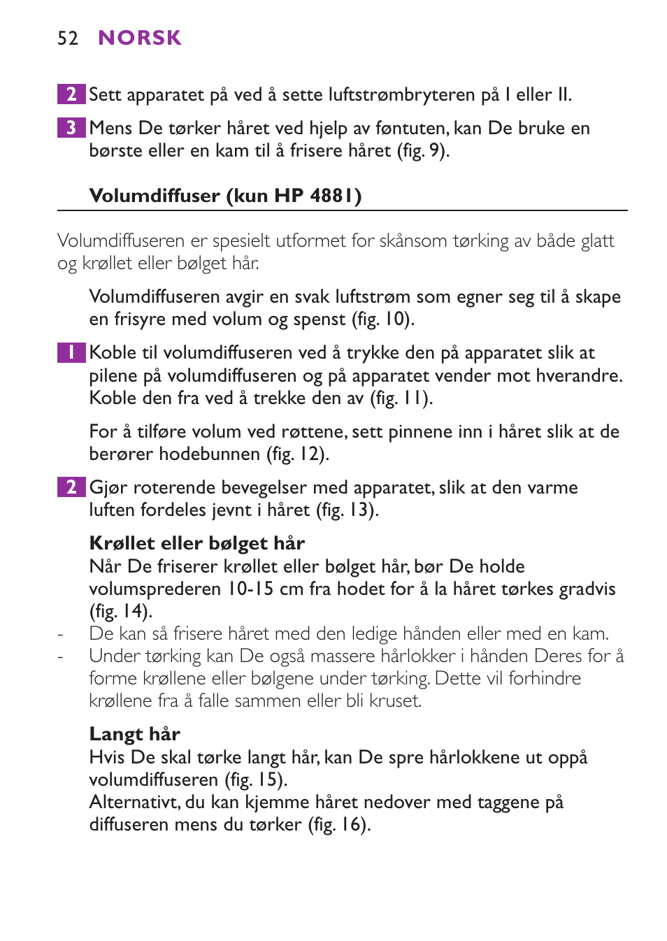 Philips Secador User Manual | Page 52 / 88