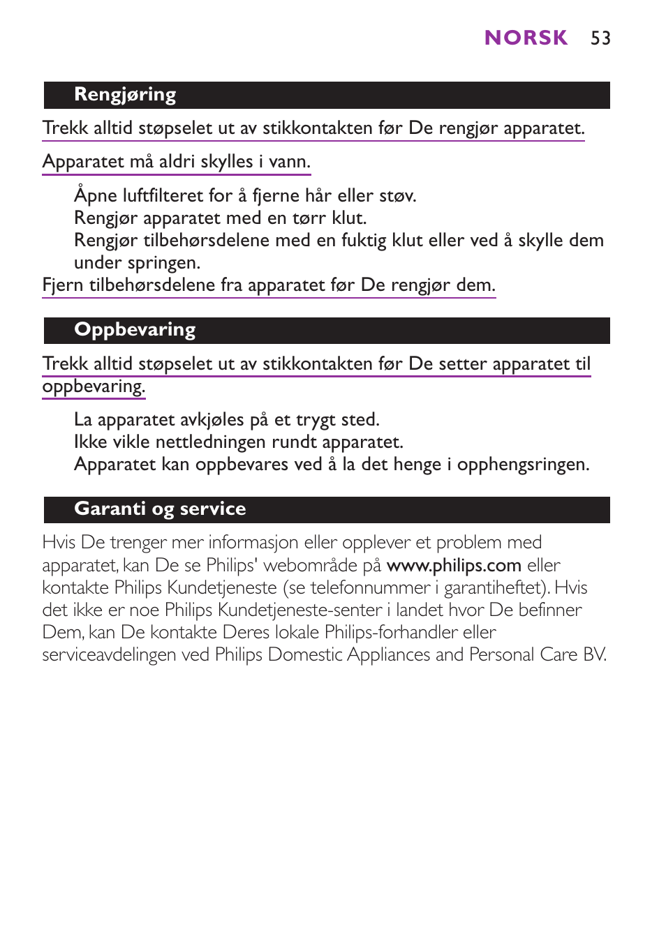 Philips Secador User Manual | Page 53 / 88