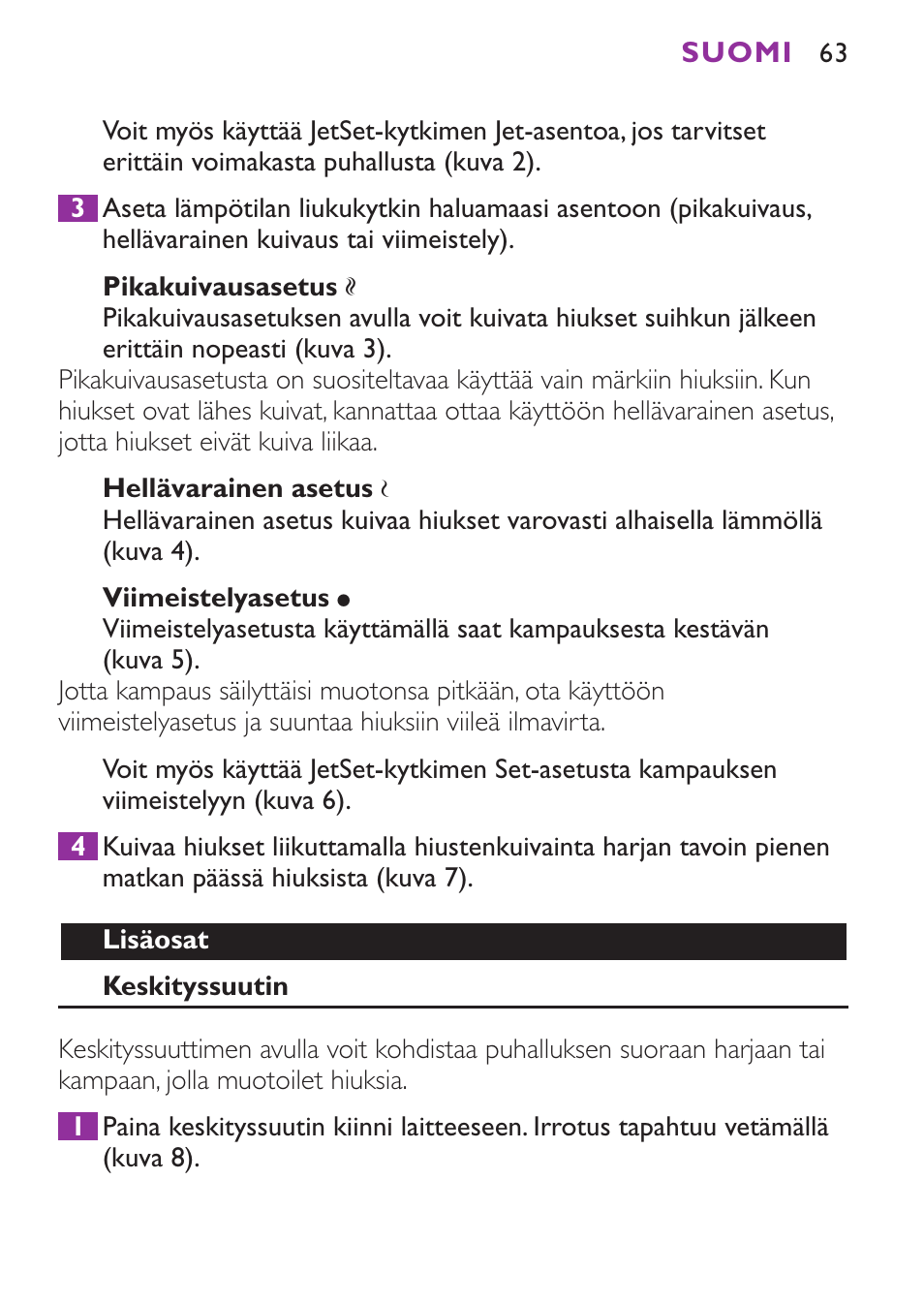 Philips Secador User Manual | Page 63 / 88