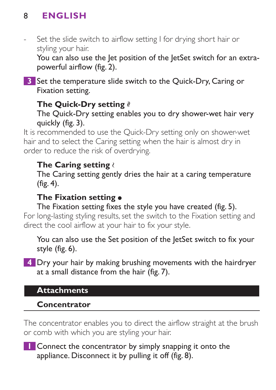 Philips Secador User Manual | Page 8 / 88