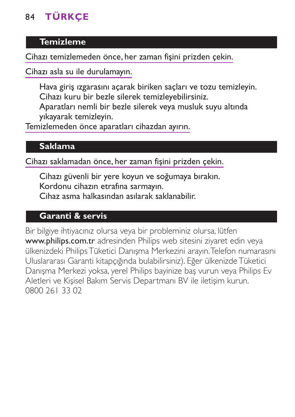 Philips Secador User Manual | Page 84 / 88