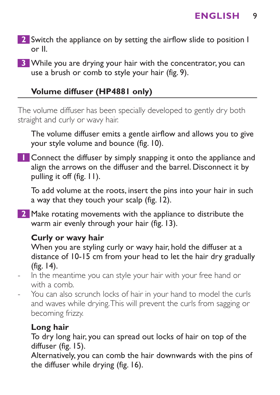 Philips Secador User Manual | Page 9 / 88